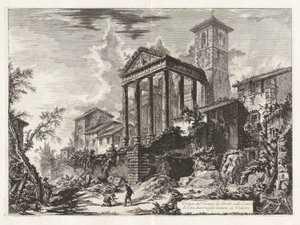View of the Temple of Hercules at Cori, Ten Miles Distant from Velletri, from Views of Rome by Giovanni Battista Piranesi