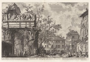 View of the Temple of Jupiter Tonans (Jupiter the Thunderer; actually the Temple of Vespasian and Titus), from Views of Rome