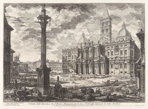 View of the Basilica of Santa Maria [Maggiore] with its Two Flanking Wings, from Views of Rome