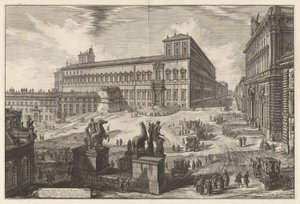 View of the Piazza di Monte Cavallo (Piazza del Quirinale with the Quirinal Palace at Center), from Views of Rome by Giovanni Battista Piranesi