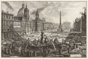 View of the Piazza Navona above the Ruins of the Circus Agonalis [Circus of Domitian], from Vedute di Roma (Views of Rome) by Giovanni Battista Piranesi