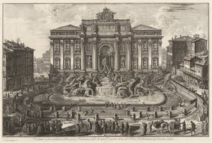 Perspective View of the Large Fountain of the Acqua Virgine, called the Trevi Fountain Architecture by Nicola Salvi, from Views of Rome by Giovanni Battista Piranesi