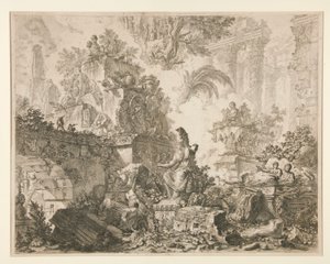 Vedute di Roma: Frontispiece with statue of Minerva
