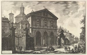 View of the Basilica of San Sebastiano fuori delle mura [St. Sebastian outside the Walls] on the Appian Way, from Roman Views by Giovanni Battista Piranesi