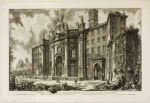 View of the Façade of the Basilica of S. Croce in Gerusalemme, from Views of Rome