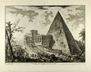 View of the Pyramidal Tomb of Cestius, from Views of Rome by Giovanni Battista Piranesi