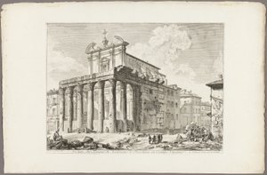 View of the Temple of Antoninus and Faustina in the Roman Forum, from Views of Rome