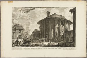 View of the Temple of Cybele in the Piazza of the Bocca della Verità, from Views of Rome by Giovanni Battista Piranesi