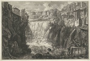 Waterfall in Tivoli (Veduta della Cascata di Tivoli) by Giovanni Battista Piranesi
