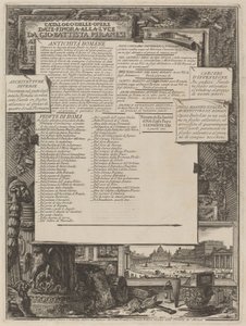 Catalog of Works Published So Far by Giovanni Battista Piranesi