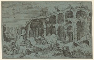 Third View of the Colosseum in Rome by Giovanni Battista Pittoni, after Hieronymus Cock