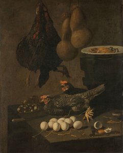Still Life with Chickens and Eggs by Giovanni Battista Recco