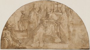 A Pope Consecrating a Bishop: Study for a Lunette by Giovanni Battista Ricci
