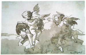 Cupids with Doves and a Torch by Giovanni Battista Tiepolo