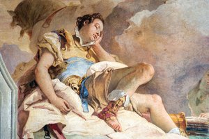 (detail) Rinaldo, from Armida Abducting the Sleeping Rinaldo, from the Room of Jerusalem Delivered in the Palazzina, 1757 by Giovanni Battista Tiepolo