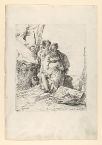 Magician with Four Figures Near a Smoking Altar, from the Scherzi by Giovanni Battista Tiepolo