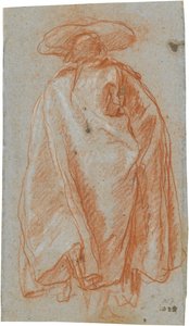 Man in Coat and Hat Seen from Behind; verso: Study of a Left Arm