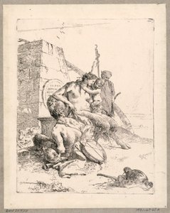 Satyr Family with an Obelisk (plate 11 from the Scherzi di Fantasia)