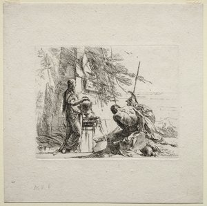 Various Caprices: The Woman Standing with Hands on a Vase, 1785