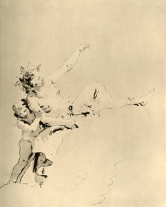Woman Resting on Clouds and Supported by a Cupid by Giovanni Battista Tiepolo