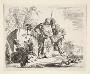 Young Soldier with Philosopher and Seated Woman, from the series Vari Capricci