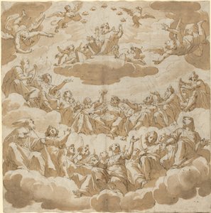 God Enthroned Surrounded by Saints by Giovanni Battista Trotti