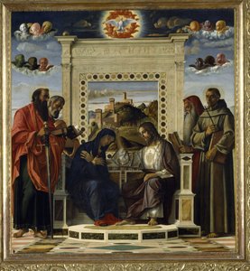 Coronation of the Virgin with Saints Paul, Peter, Jerome and Francis of Assisi with Scenes from the Lives of the Saints in the Predella Panel, Known as the 