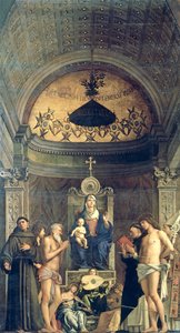 Madonna and Child Enthroned between SS. Francis, John the Baptist, Job, Dominic, Sebastian and Louis (the San Giobbe Altarpiece)