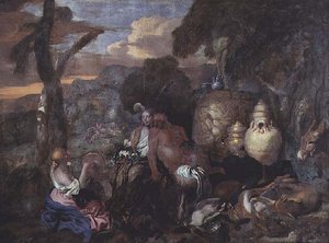 Bacchantes and a Satyr by Giovanni Benedetto Castiglione