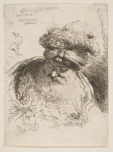 Head of an Old Bearded Man with a Turban, from the Series of Small Heads in Oriental Costume by Giovanni Benedetto Castiglione