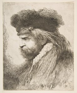 Head of an Old Man Facing Left, from the Series of Large Oriental Heads, ca. 1645-50