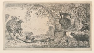 Pan Sitting Opposite a Vase by Giovanni Benedetto Castiglione