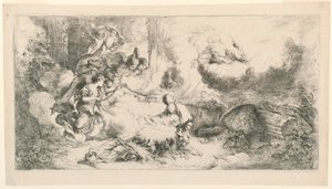 Virgin and Child with God the Father and Angels by Giovanni Benedetto Castiglione