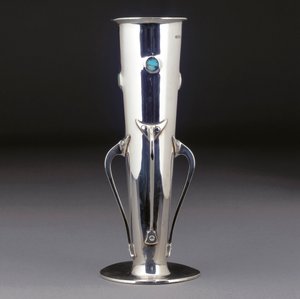 A Cymric Silver and Turquoise Vase
