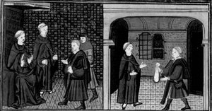 Decameron, An Inquisitor Interrogates a Man; The Man Gives Money to the Inquisitor. First Day, Story 6