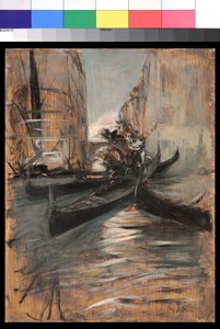Canal in Venice with gondolas