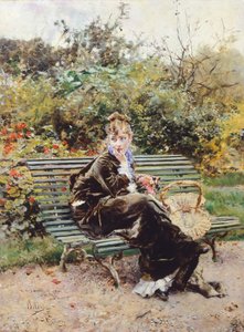 On Bench in Bois, Hyde Park