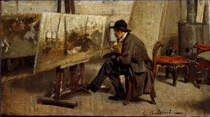 The Painter Giovanni Fattori in His Workshop (attributed to Giovanni Boldini, 1863-1869)