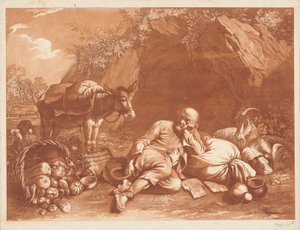 An Old Man Leaning on a Sack by Giovanni De Pian after Francesco Londonio