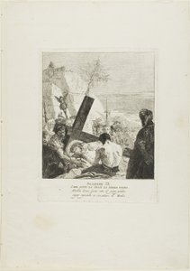 Christ Falls Beneath the Cross for the Third Time, plate nine from Stations of the Cross