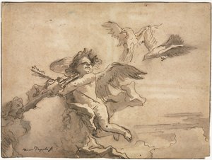 Cupid Blindfolded and Two Doves by Giovanni Domenico Tiepolo