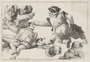 Dwarves and Dogs by Giovanni Domenico Tiepolo