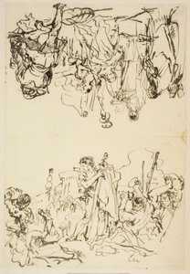 The Martyrdom of St Stephen and Agrippina Landing in Brindisi with the Ashes of Germanicus