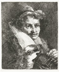 Man with Mustache and Helmet (series title: Collection of Heads) by Giovanni Domenico Tiepolo