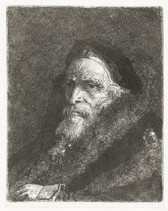 Old Man in Fur Coat Collection of Heads (series title) Raccolta di Teste (series title) by Giovanni Domenico Tiepolo