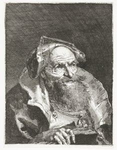 Old Man with Chain and Book (series title: Collection of Heads) by Giovanni Domenico Tiepolo