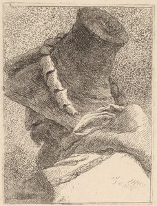 Profile of an Old Man with a Hat by Giovanni Domenico Tiepolo