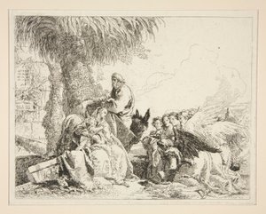 Rest during the Flight into Egypt, from the series Idee pittoresche sopra la fuga in Egitto by Giovanni Domenico Tiepolo