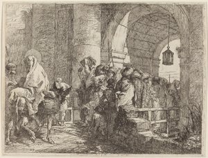 The Holy Family Arriving at a City Gate by Giovanni Domenico Tiepolo