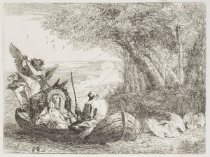 The Holy Family Crossing the Lake in the Boat, plate seventeen from The Flight into Egypt
